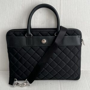 Knomo Avignon 13” Laptop Sleeve Bag Quilted Crossbody Strap Business Travel Work